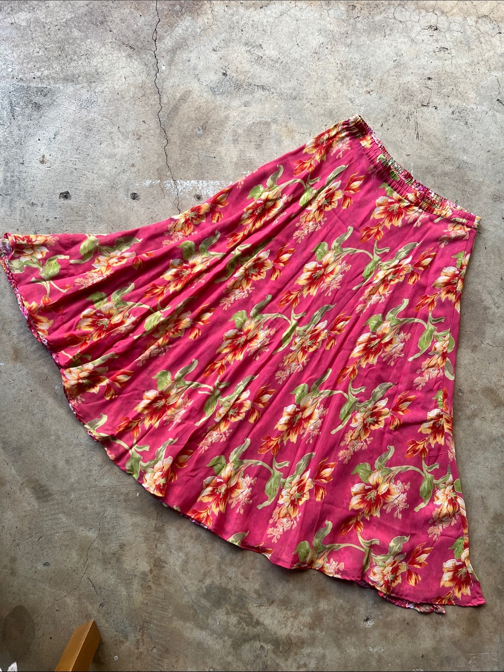 Women’s Floral Pink Maxi Skirt - 2 skirts in 1